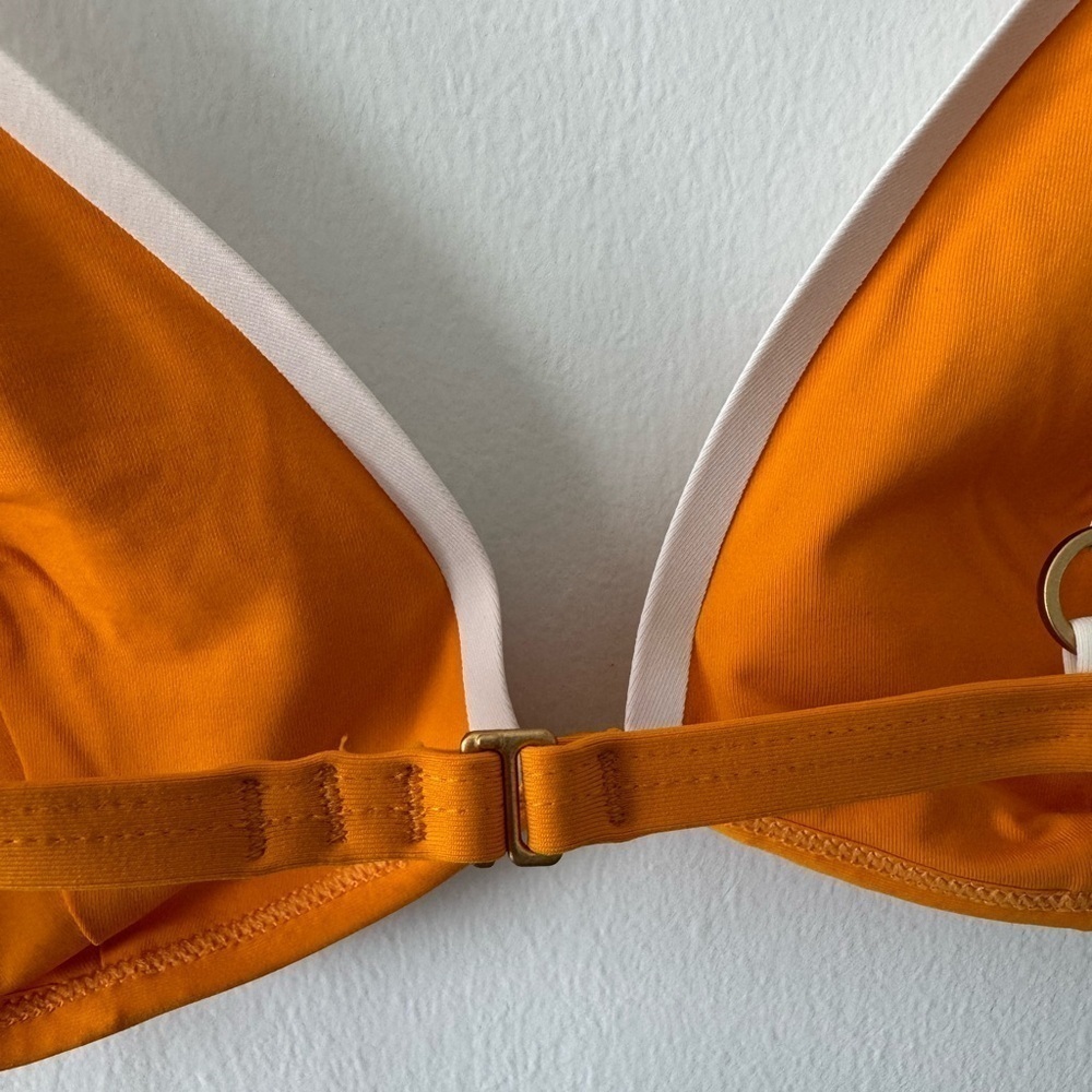 L SPACE Finneas Bikini Top in Mango & Cream - Picture 8 of 12
